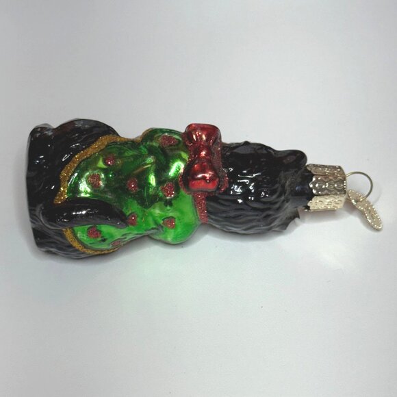 Old World Christmas Blown Glass Scottie Dog w/Green Jacket Ornament - Picture 5 of 6